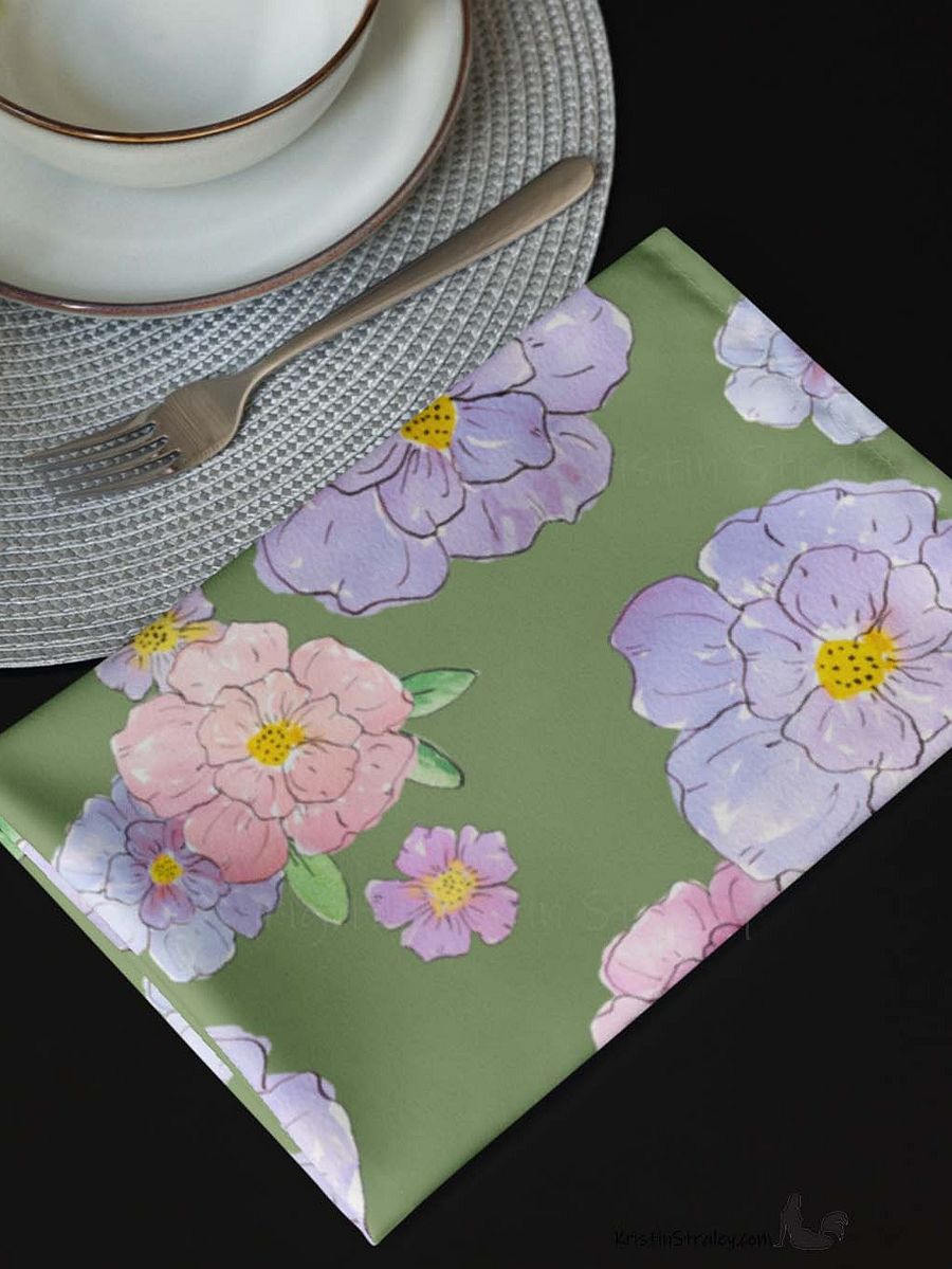 Gingham Blossoms Cloth Napkins Set of 4 product image (11)