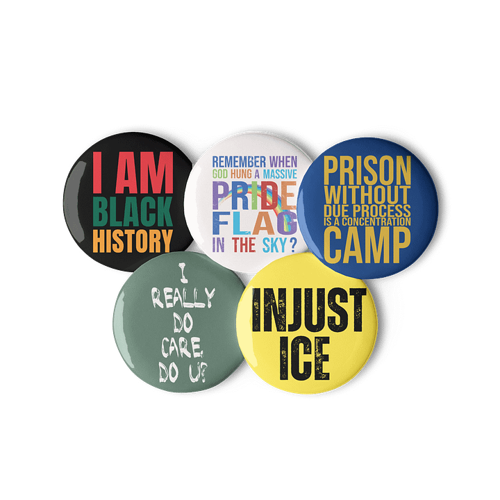 Democratic Political Smorgasbord Pack 2 Buttons Pins - Being Liberal product image (1)