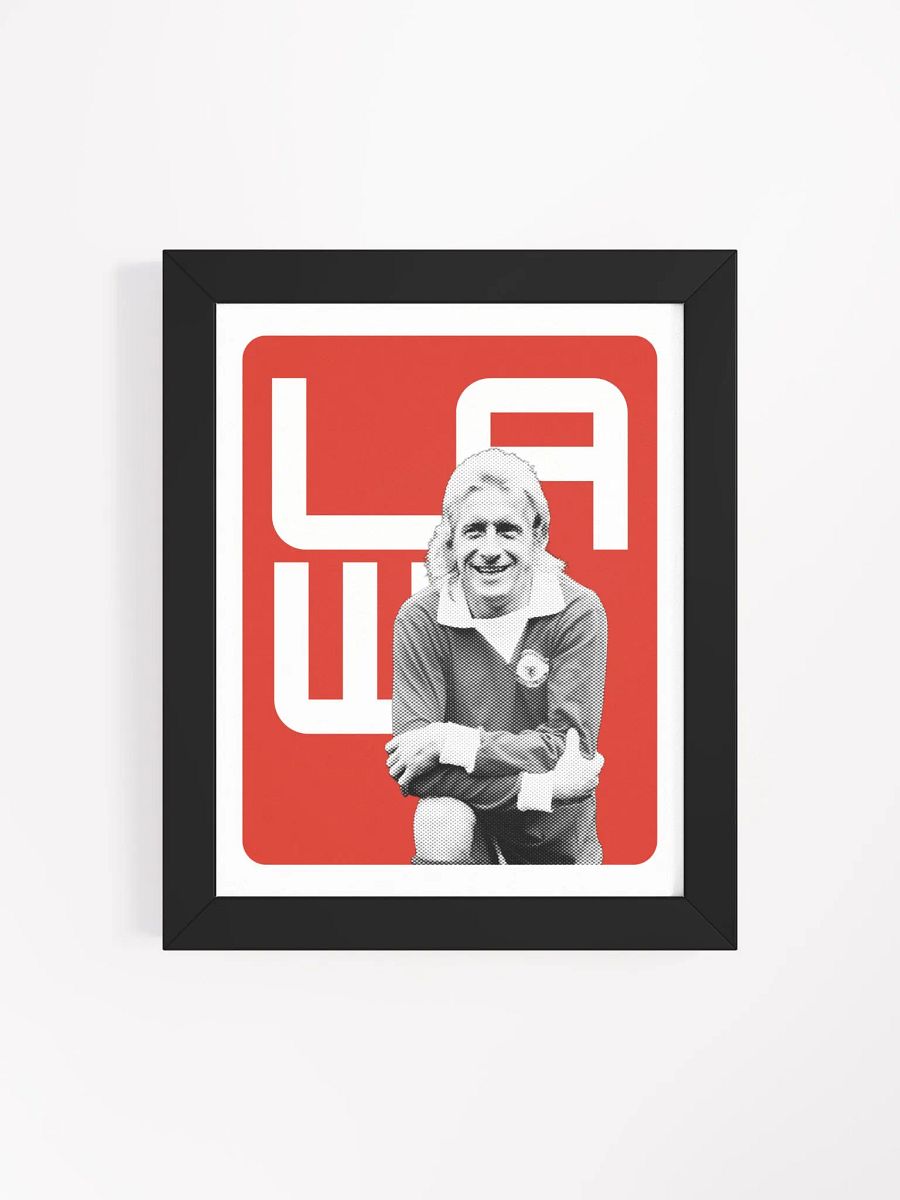 Denis Law BW Manchester United Name Art Framed Print product image (3)
