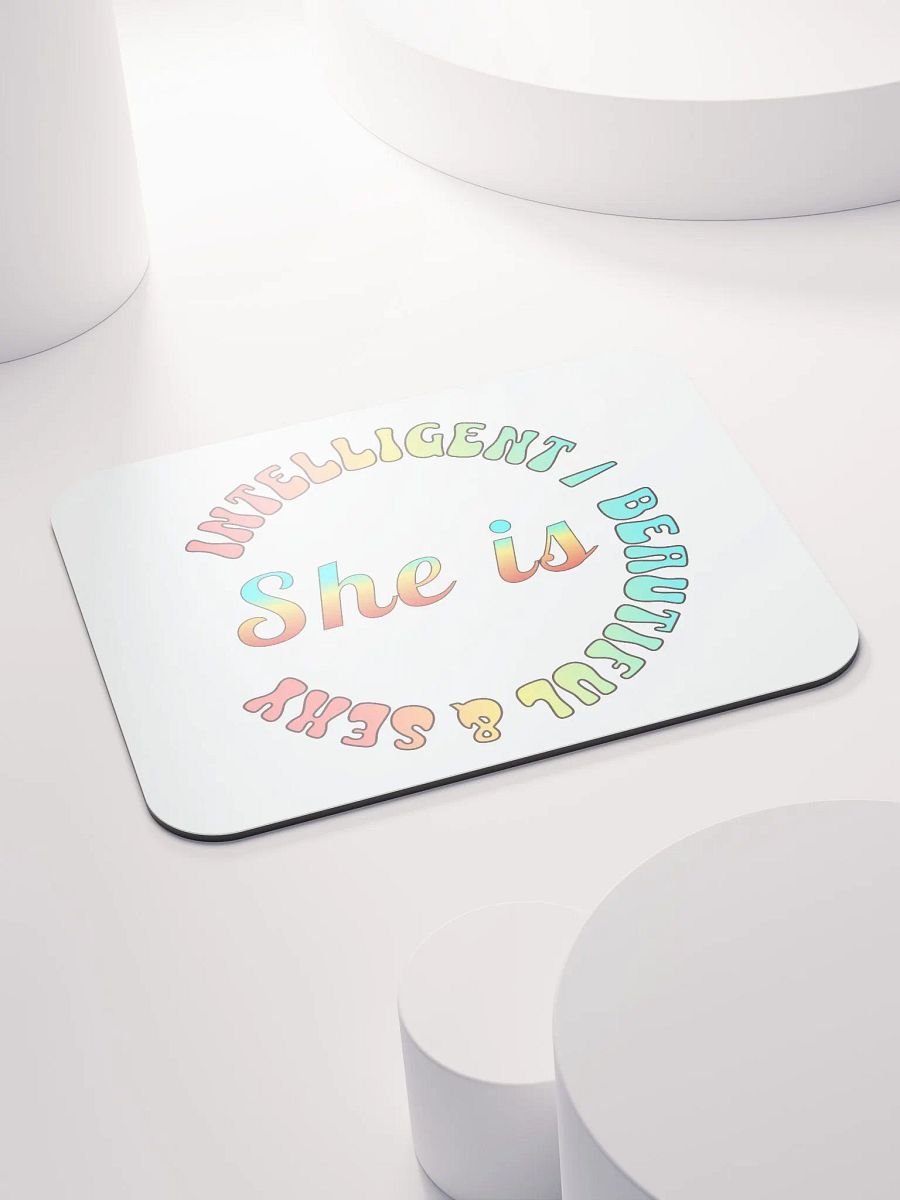 She Is Intelligent Beautiful And Sexy Empowerment Circle Mouse Pad product image (4)