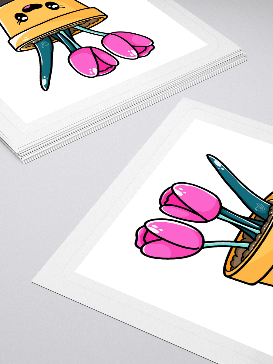 Cute Tulip Potted Plant Kiss Cut Sticker product image (4)