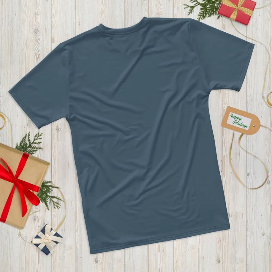 Plain Dark Greyish Blue Soft Summer Men's Crewneck Polyester Heavyweight Premium T-Shirt by Treasure Pie product image (12)