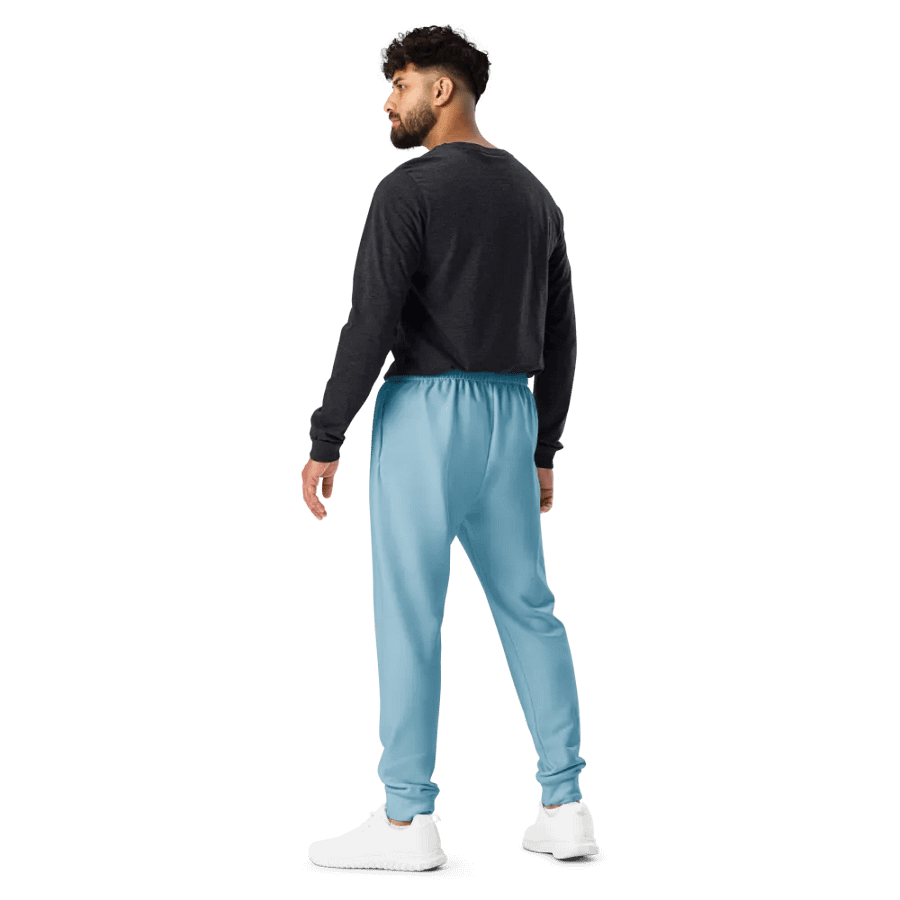 Plain Light Blue Soft Summer Recycled Polyester Premium Men's Joggers by Treasure Pie product image (10)