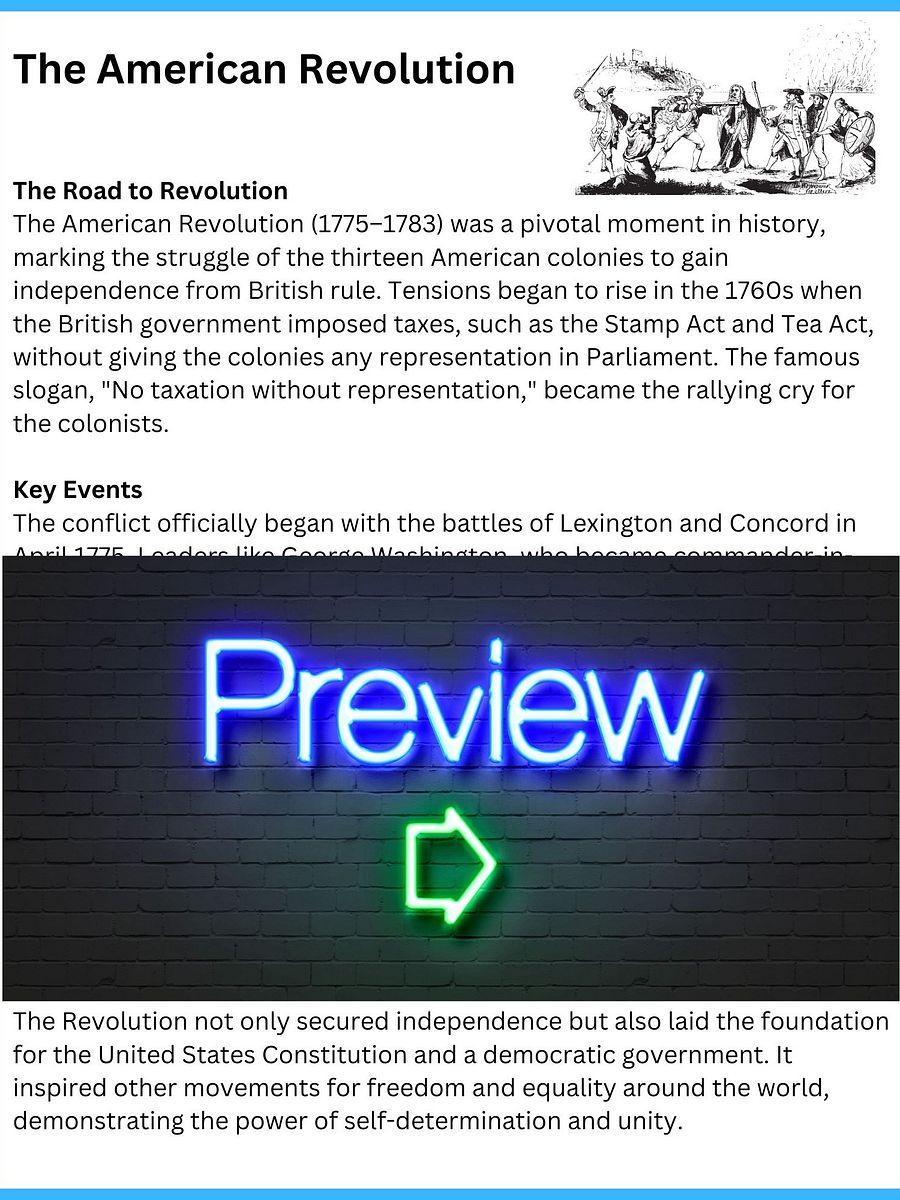 American Revolution Reading Comprehension product image (2)