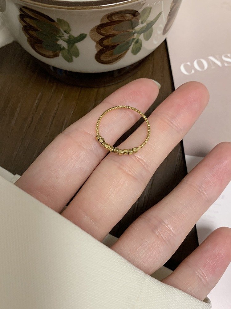 Dainty Beaded Stack Ring | 18K Gold Plated product image (12)