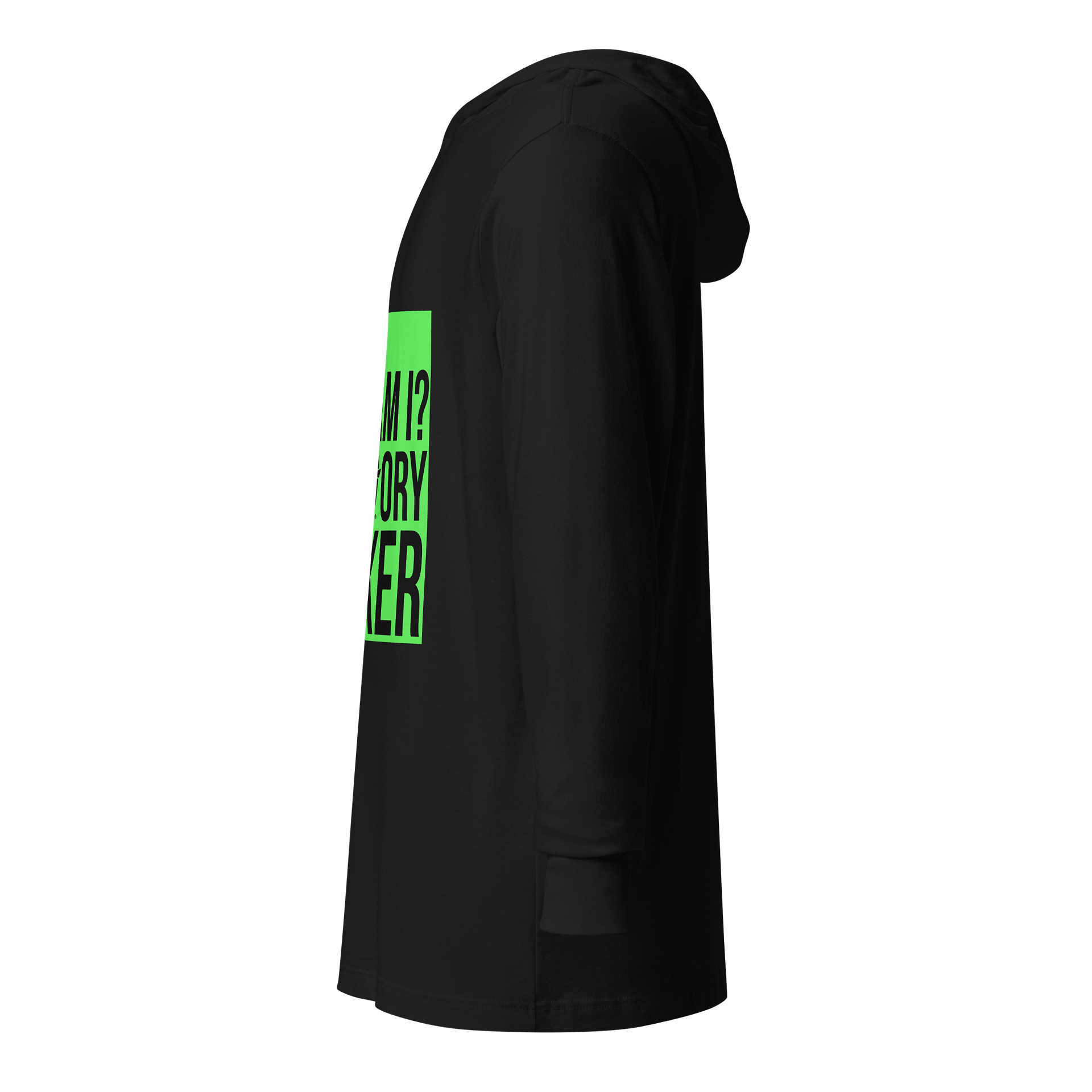 Who Am I Long Sleeve Black Hooded Tee product image (4)