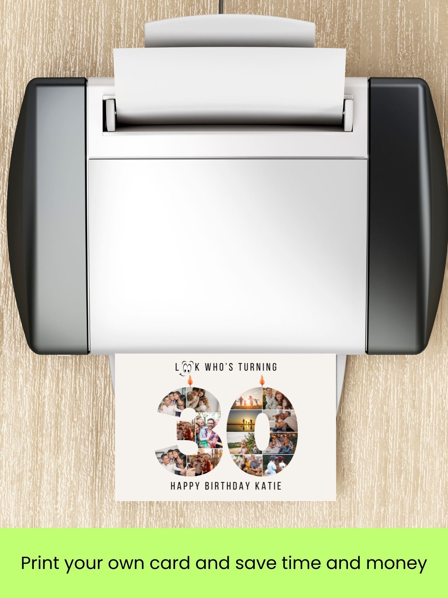 30th Birthday Number Photo Card Canva Template product image (8)