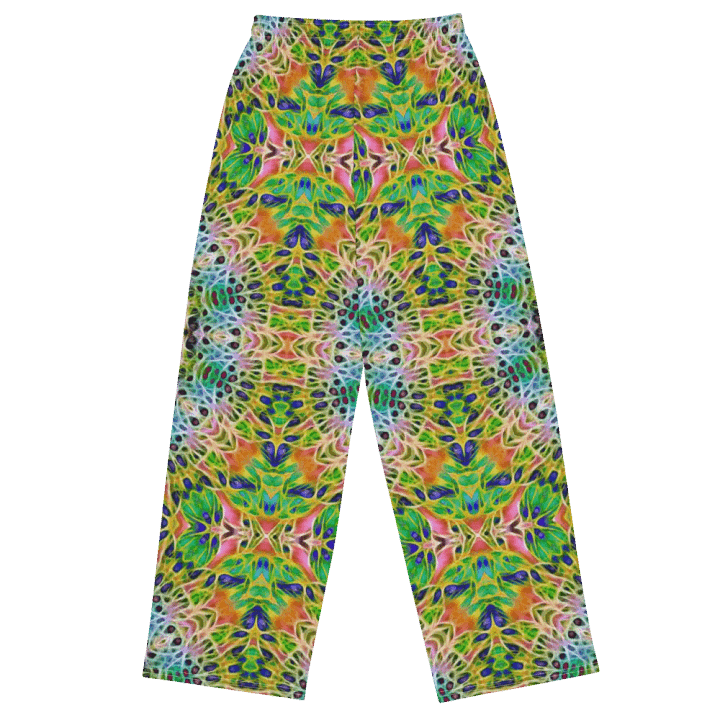 Green Yellow Pink Kaleidoscope Wideleg Pants product image (1)