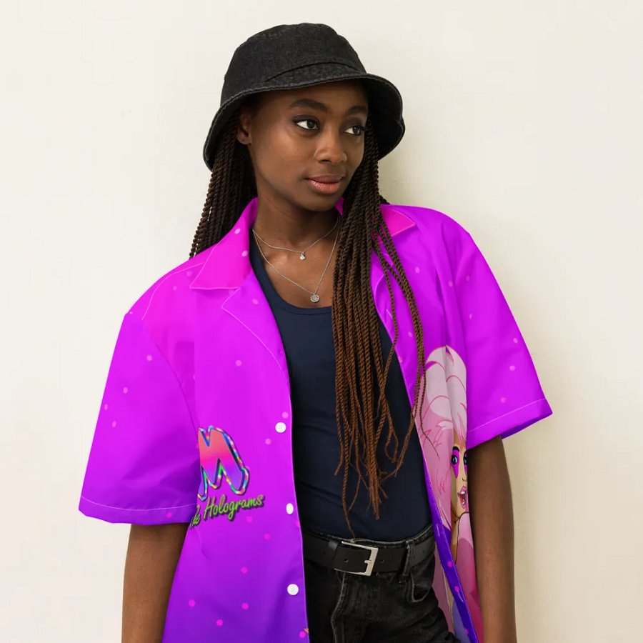 Jem Vaporwave Tribute Hawaiian Button up product image (6)