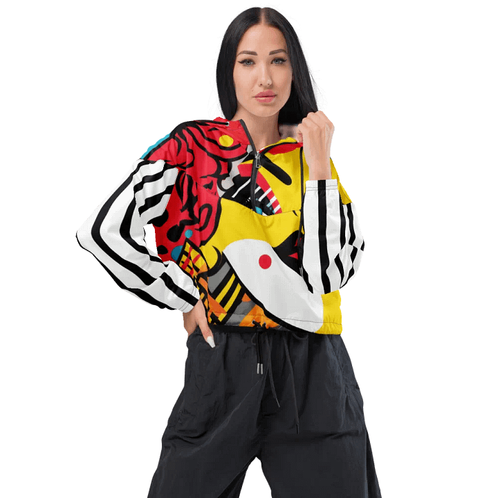 Pop Art Glam Stripe Cropped Jacket product image (1)