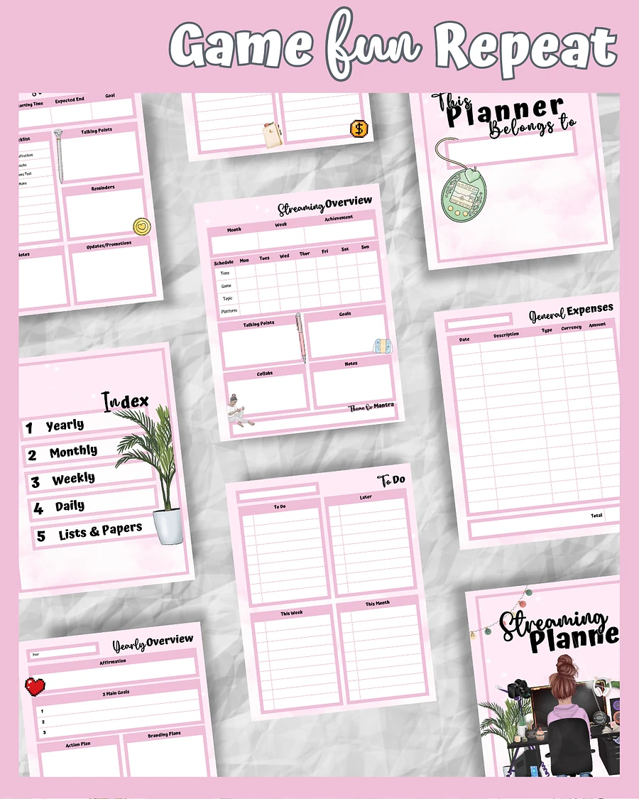Pink Streaming Planner Printable product image (6)