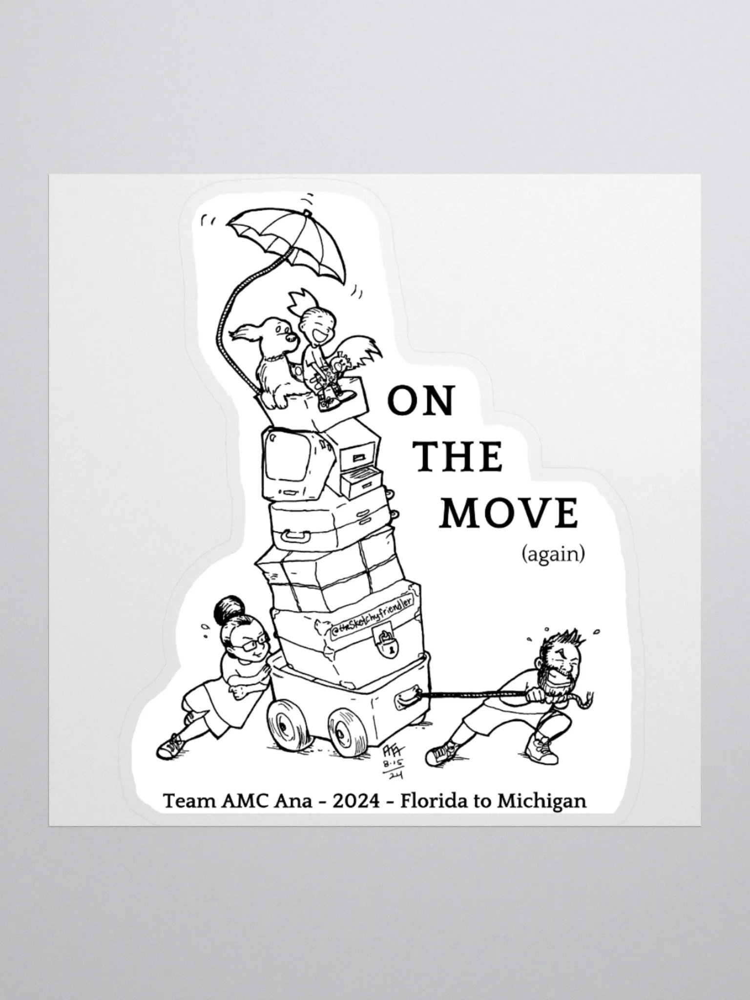 On the move - Sticker (3x3) product image (1)