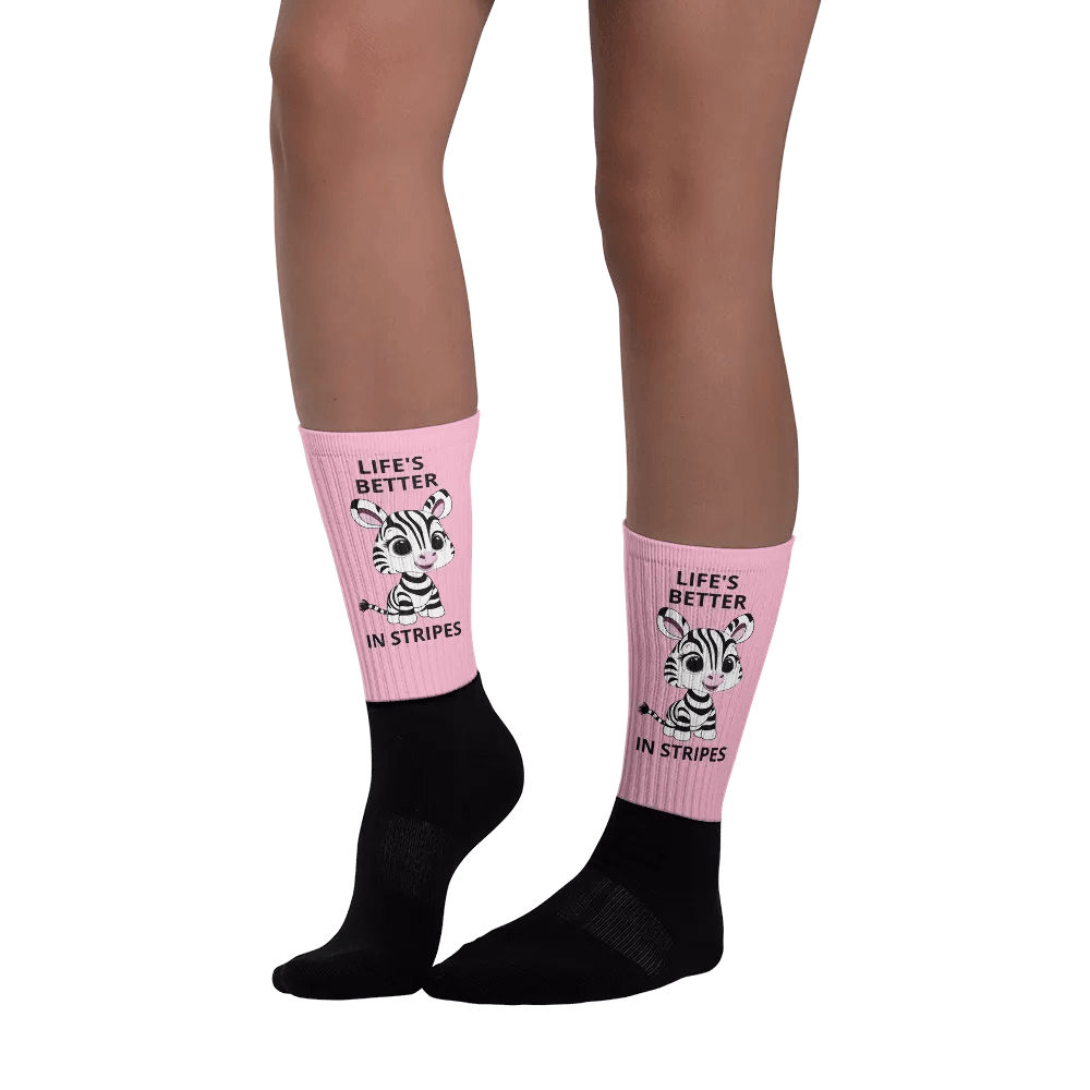 Life's better in stripes: pink cushioned socks. product image (3)