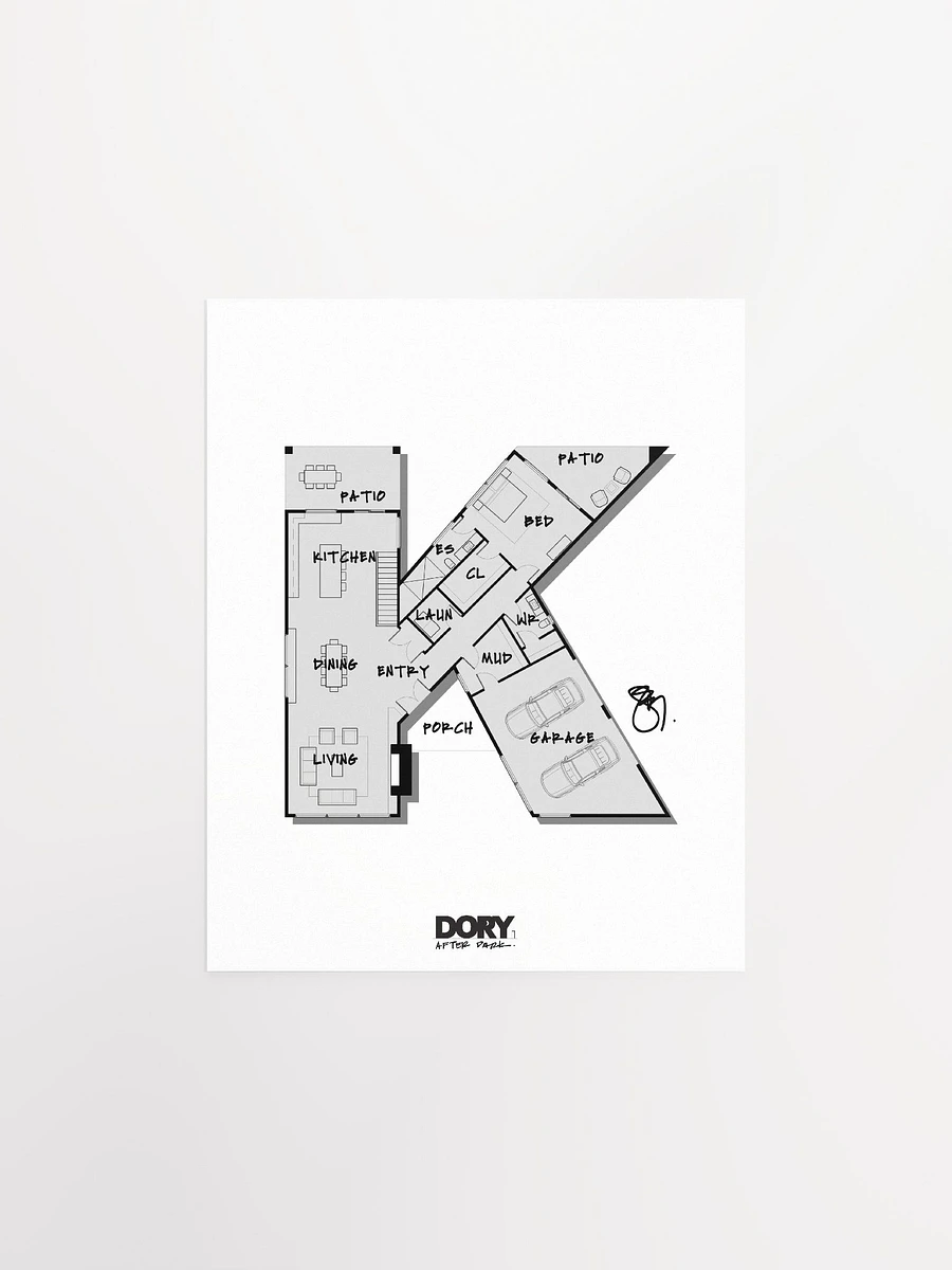 Alphabet Floor Plan Poster - K product image (1)