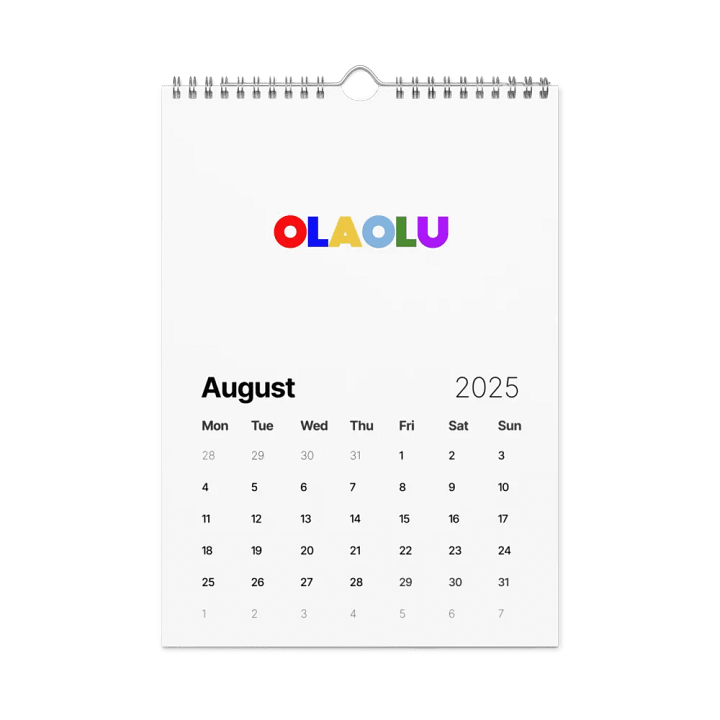 OLAOLU Vibrant Typography Calendar product image (2)
