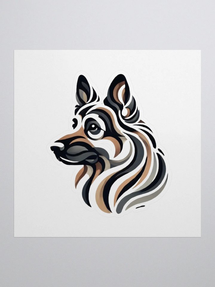 Sleek German Shepherd Abstract Art Sticker product image (3)