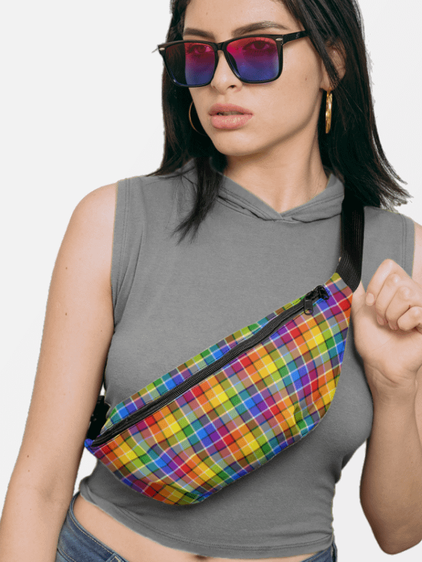 Bright Rainbow Plaid Fanny Pack product image (1)