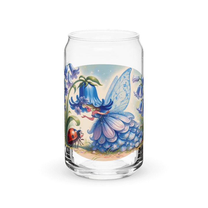 Bluebell Flower Fairy and Ladybug Glass with Optional Lid and Straw product image (2)