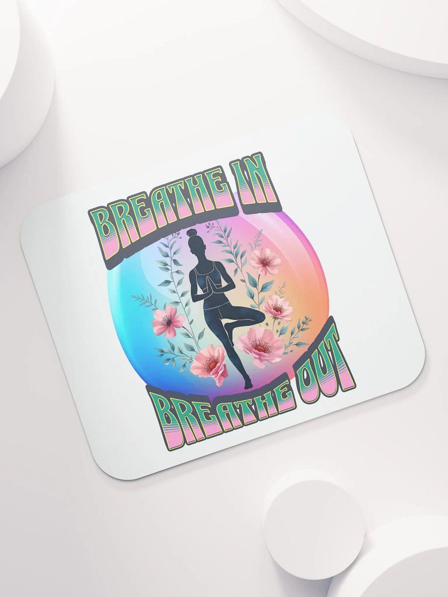Breathe In Breathe Out Yoga Zen Floral Mouse Pad product image (5)