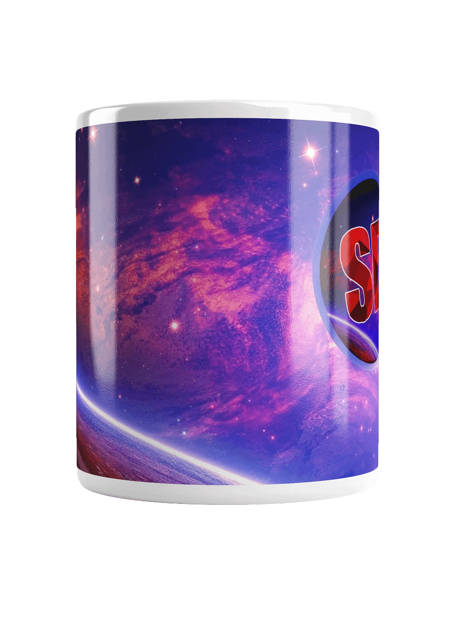 White Glossy Mug W. Background & Logo product image (5)