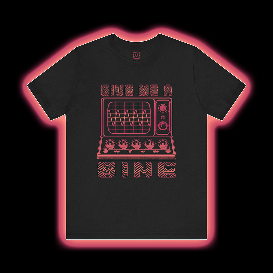 Give Me A Sine - Modular Synthesizer Waveform T-Shirt (FLAME PRINT) product image (1)