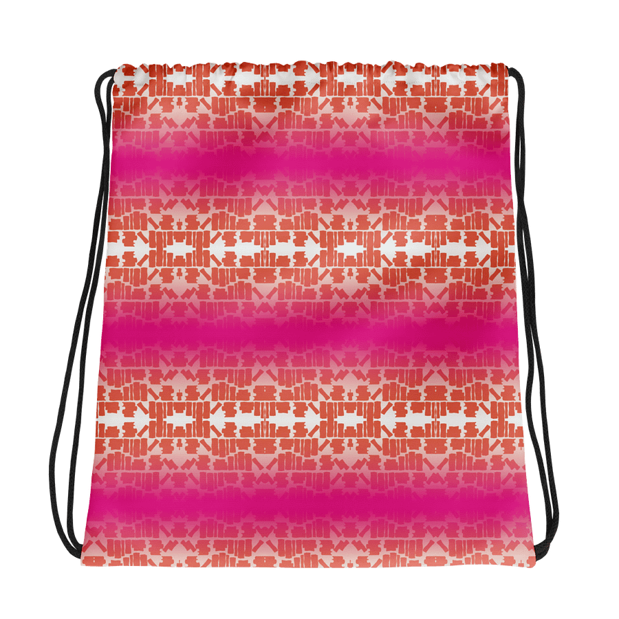 Bookshelf Drawstring Bag (Pink and Orange) product image (1)