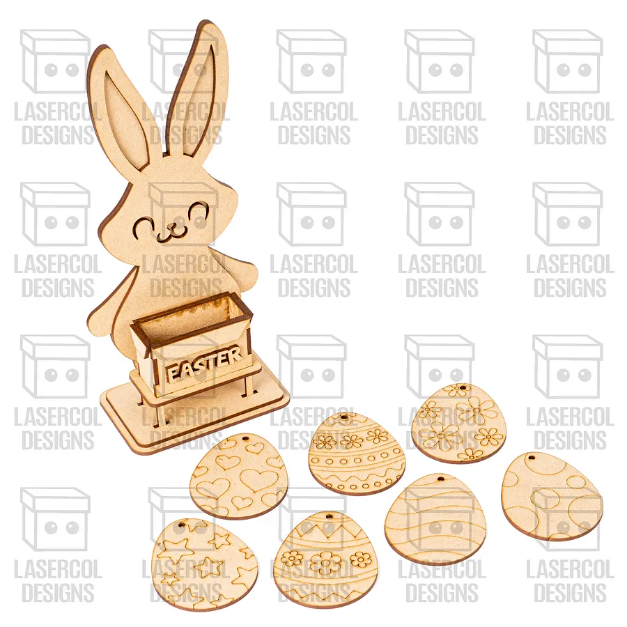 Easter Bunny Eggs Basket - Laser Cut Files product image (9)