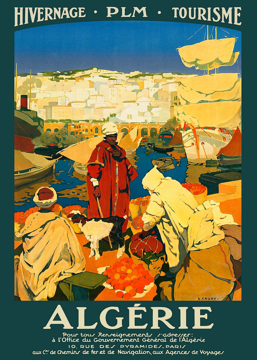 Algeria, PLM, 1930 — retro vintage travel poster, retro travel art, retro travel wall art product image (3)