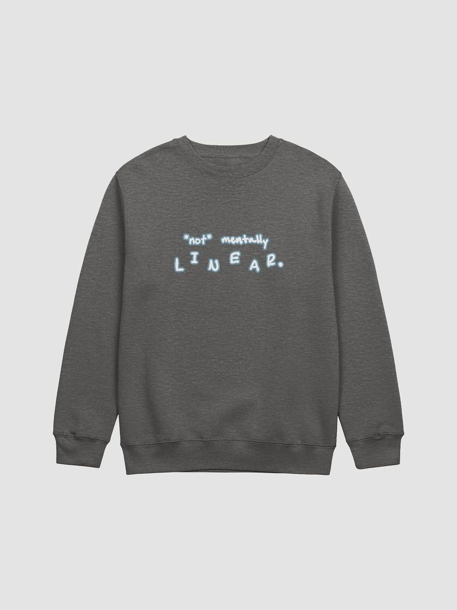 *not* mentally linear (lined design, #709AAF) printed crewneck product image (5)