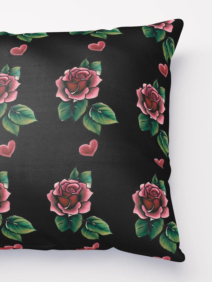 Red and Black Tattooed Roses and Hearts Pillow product image (2)