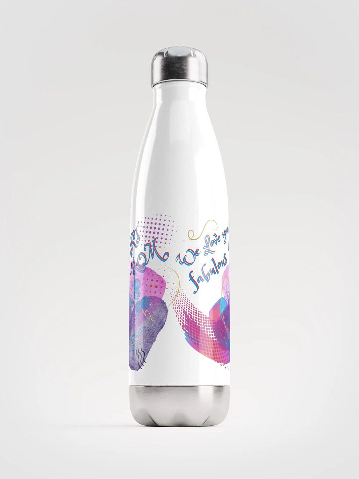 Stainles stel waterbottle with beautiful watercolor design depicting 