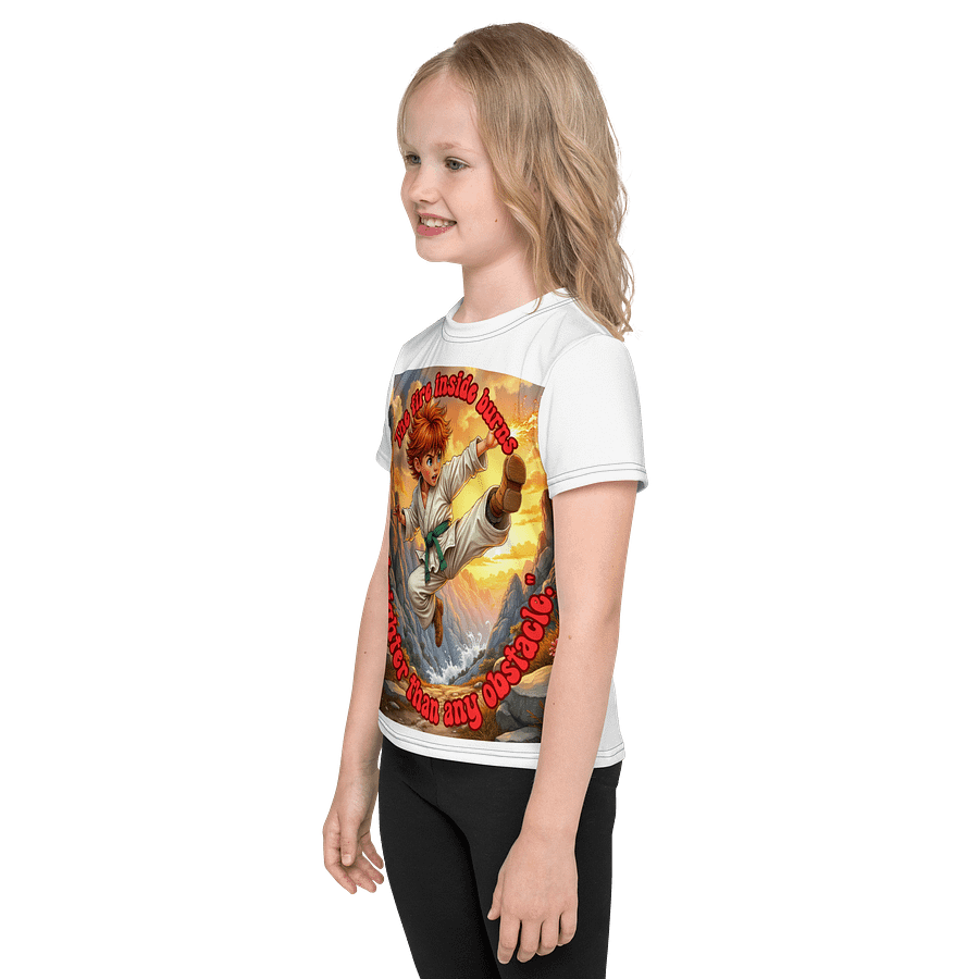 Flaming Kick – Green Belt Boy with Fiery Determination product image (3)