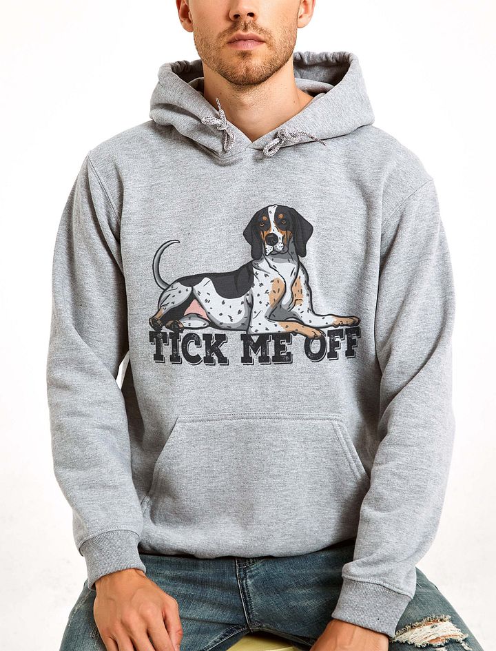 Tick Me Off Hooded Sweatshirt of a Bluetick Coonhound | Funny Hoodie for Coonhound Paw-rents product image (24)
