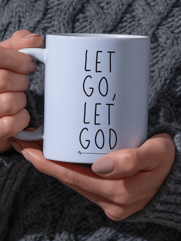 'Let Go, Let God' White Glossy Mug product image (2)