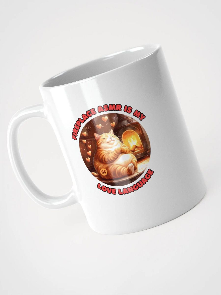 Cozy Cat - Fireplace ASMR is my Love Language | White Glossy Mug product image (9)