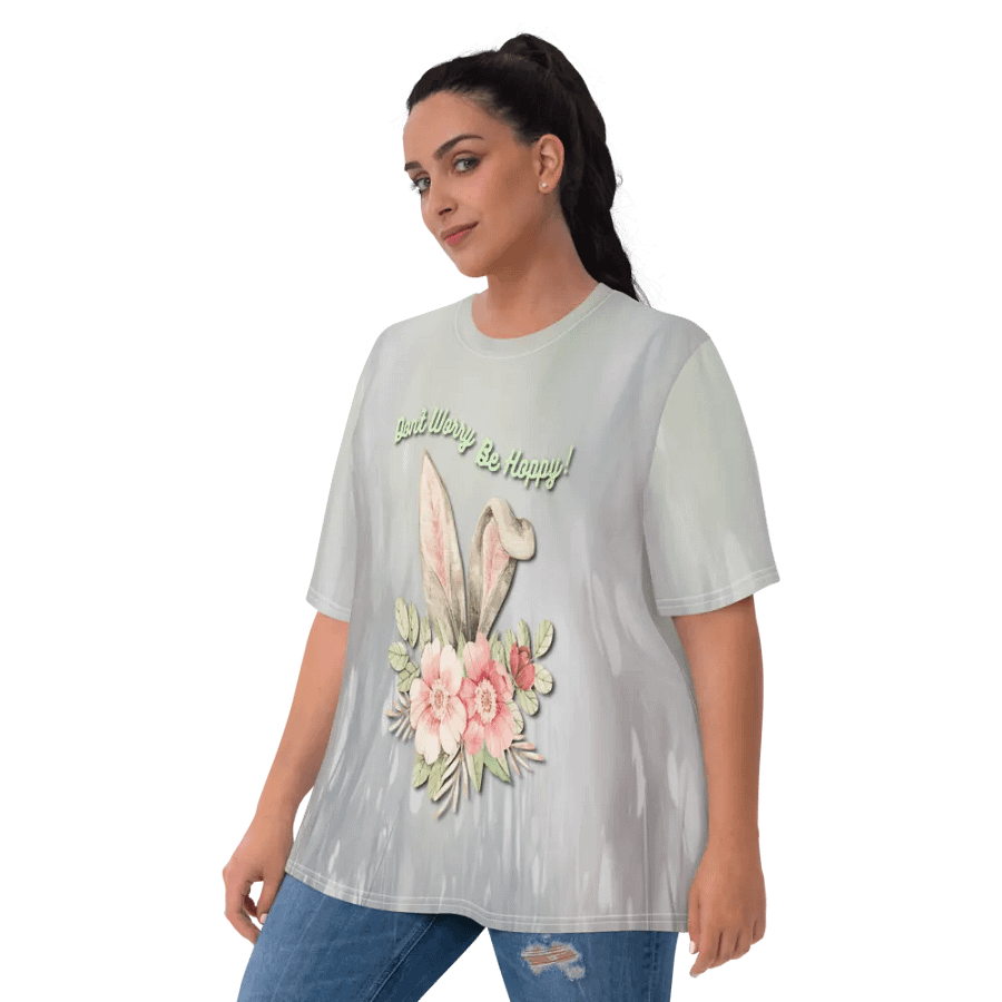 Don't Worry Be Hoppy! Easter All Over Print T-shirt product image (6)