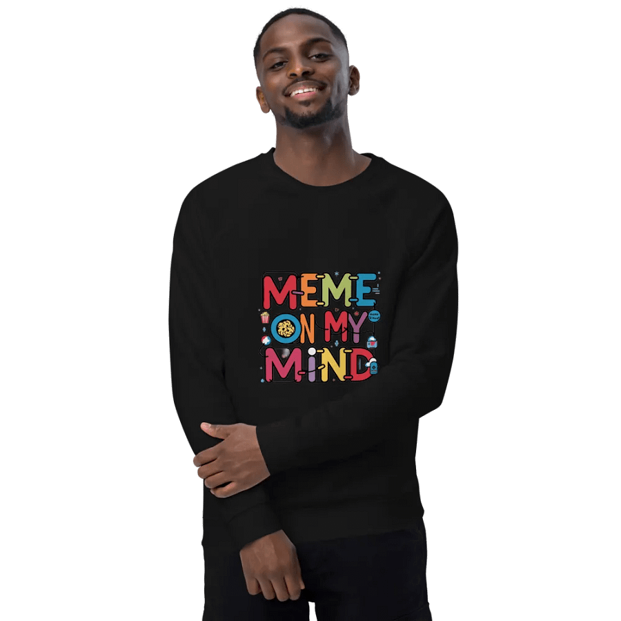 Meme On My Mind Organic Raglan Sweatshirt product image (10)