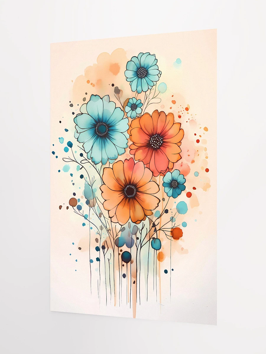 Whimsical Watercolor Blooms: Playful Floral Art Matte Poster product image (5)