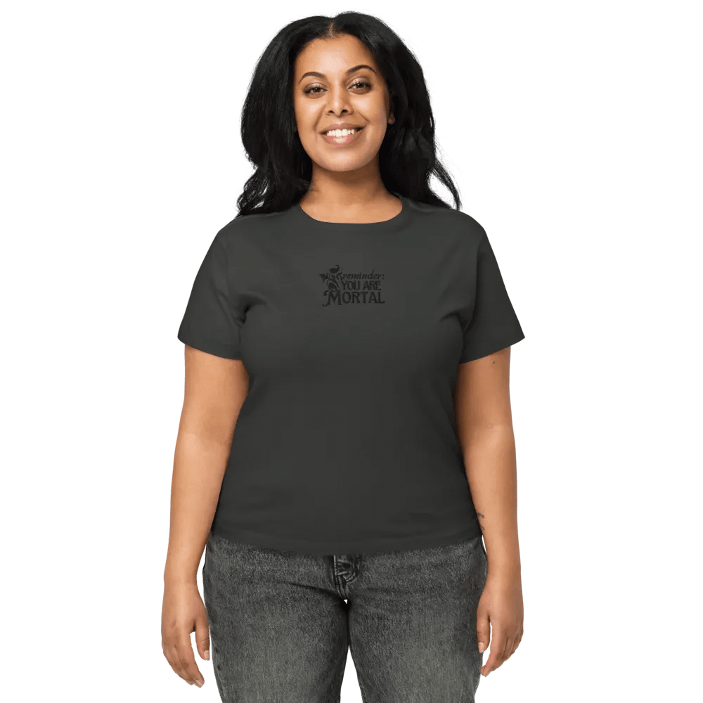 reminder: you are mortal tee (black on black) product image (4)
