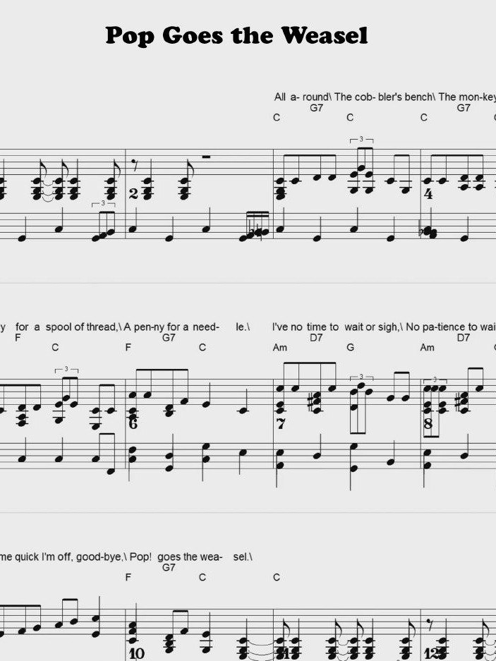 Pop Goes the Weasel - CS - Piano sheet music product image (1)