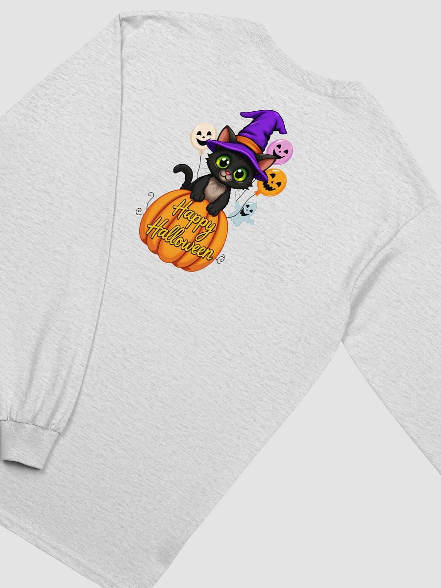 Witchy Sitting Pumpkin Cat Long Sleeve Tee product image (47)