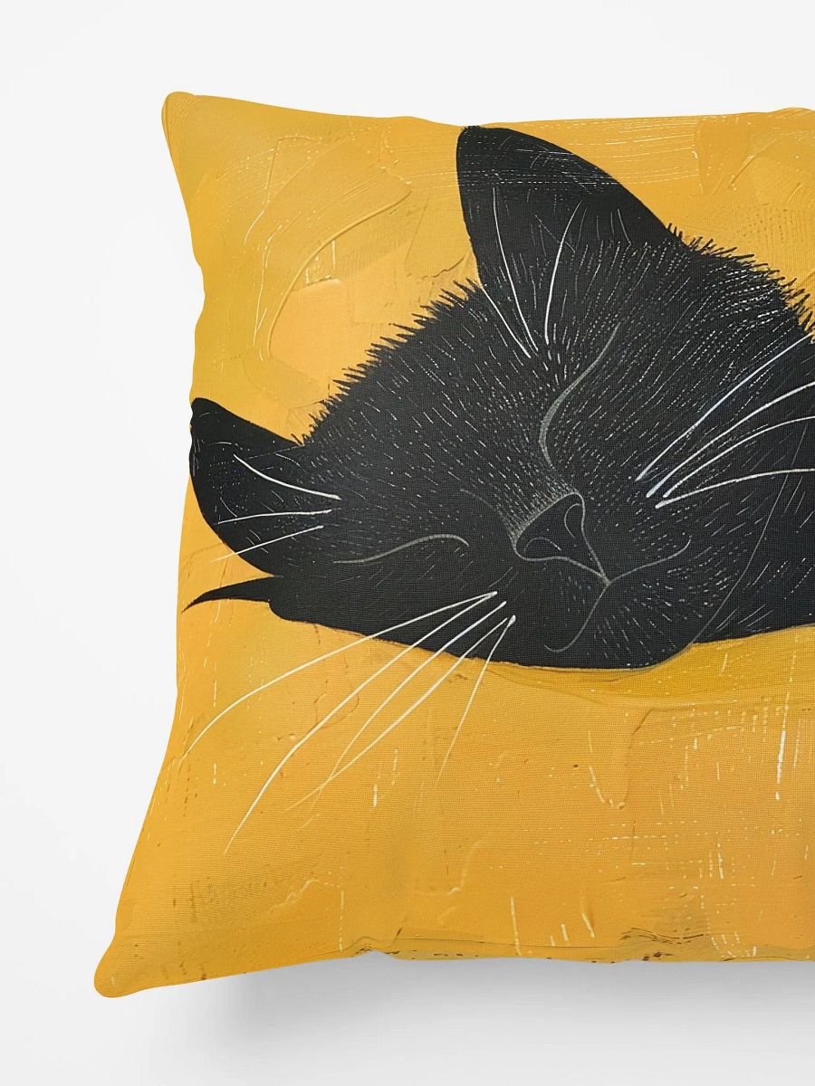 All-Over Print Basic Pillow by Sublicolor-Sweet Sleeping Black Cat product image (3)