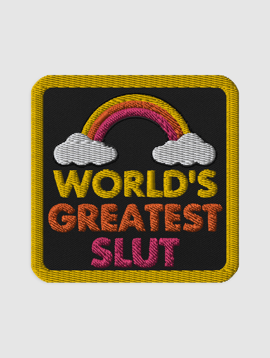 World's Greatest Slut yellow 3 inch patch product image (3)