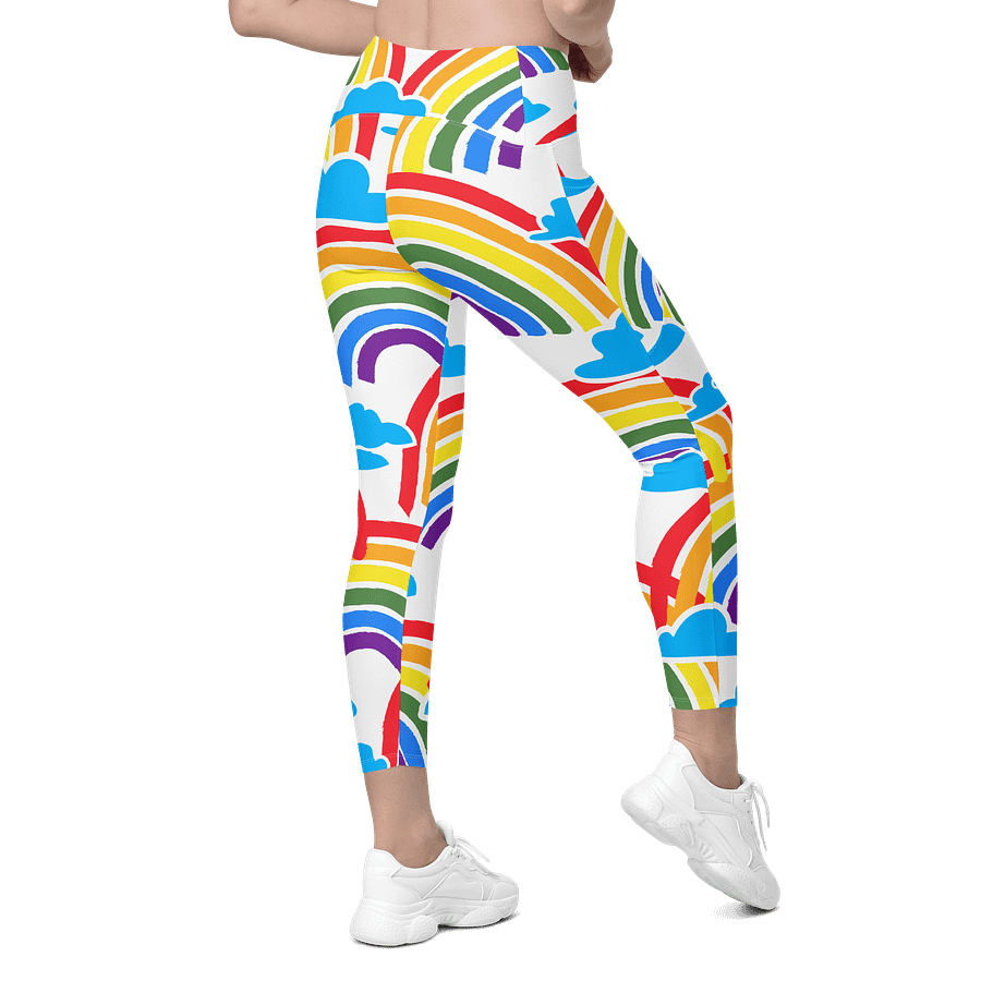 Whimsical Rainbow Crossover Leggings with Pockets product image (9)