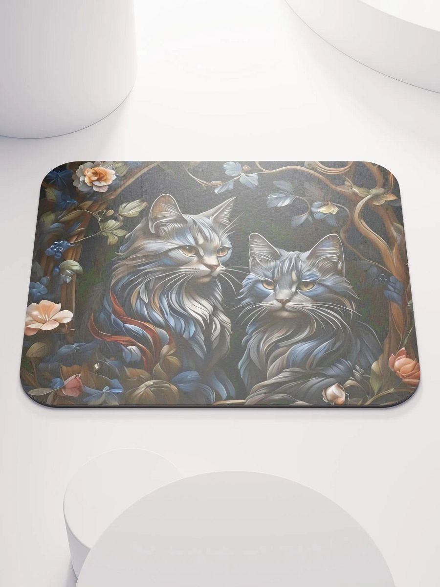 Regal Cats & Floral Art Mouse Pad product image (2)