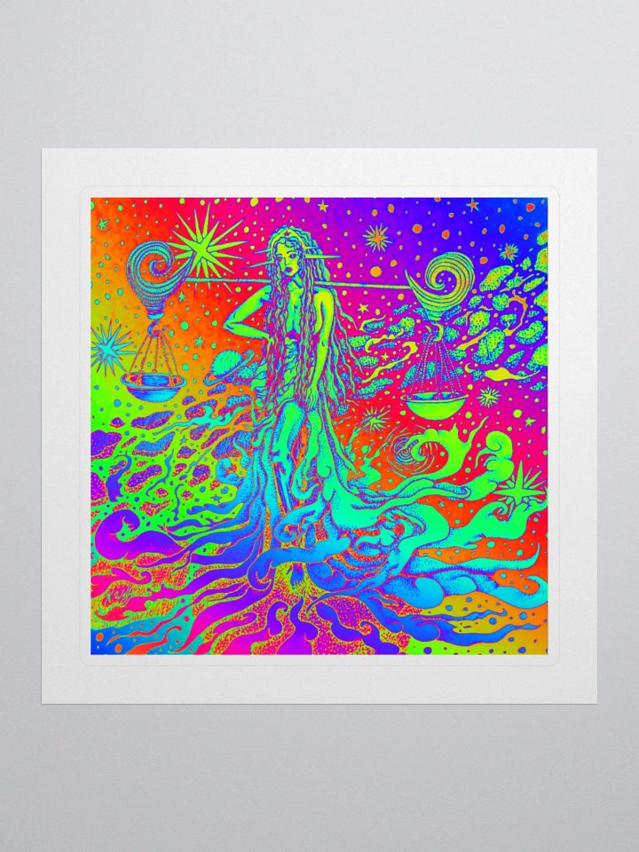 Limited Edition Full Rainbow Libra Zodiac Kiss Cut Stickers product image (1)