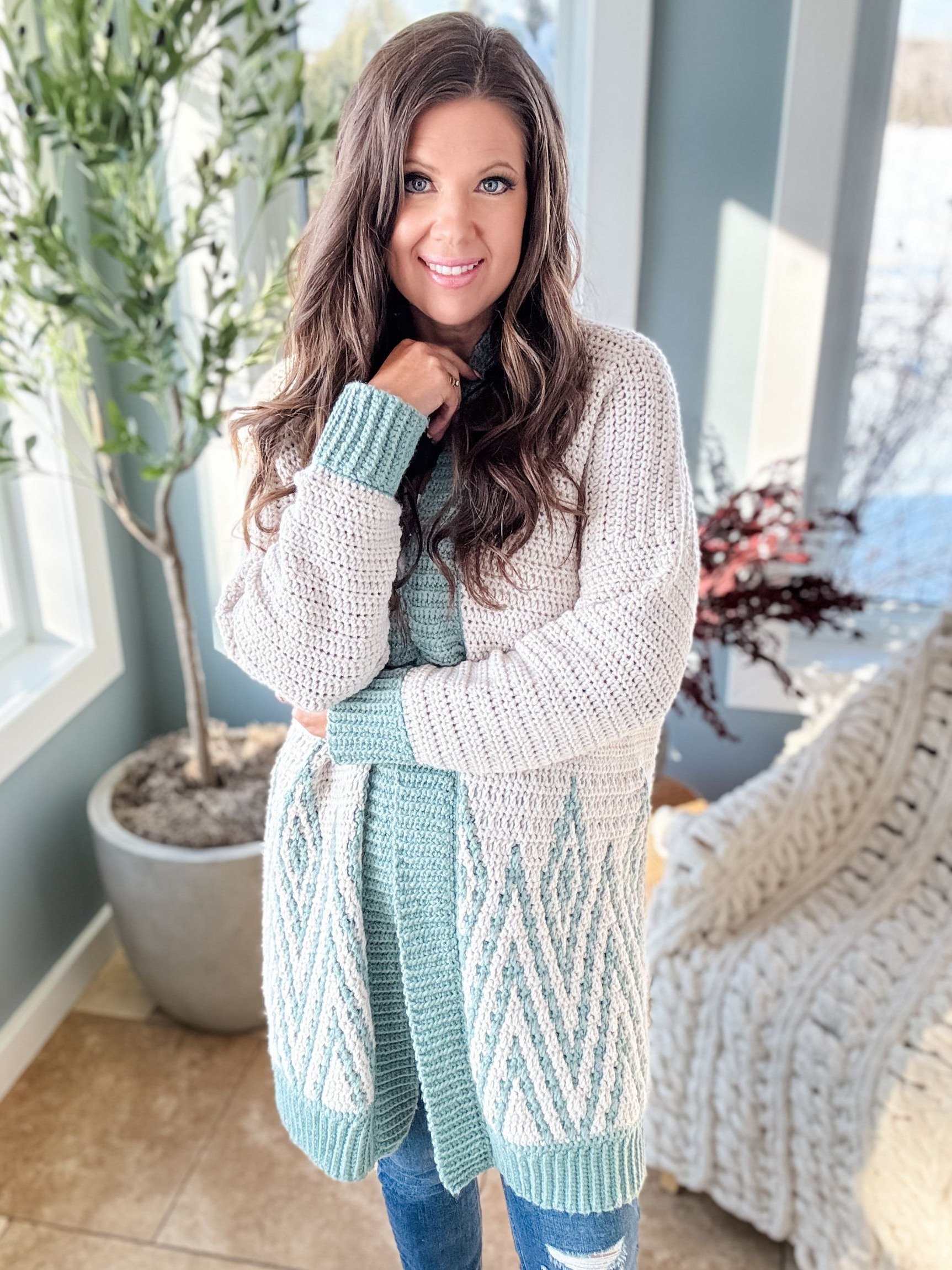 Diamond Drift Cardigan Crochet Pattern product image (5)