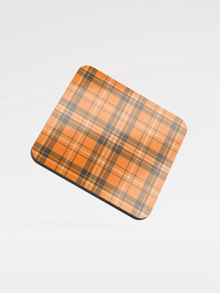Orange Plaid Cork Coaster product image (1)