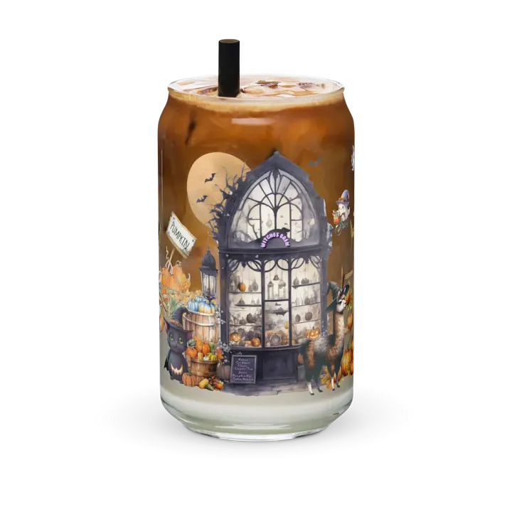 Witches Brew Coven Glass Can Tumbler | 16oz Enchanted Magic Shop Design | Whimsical Drinkware product image (1)