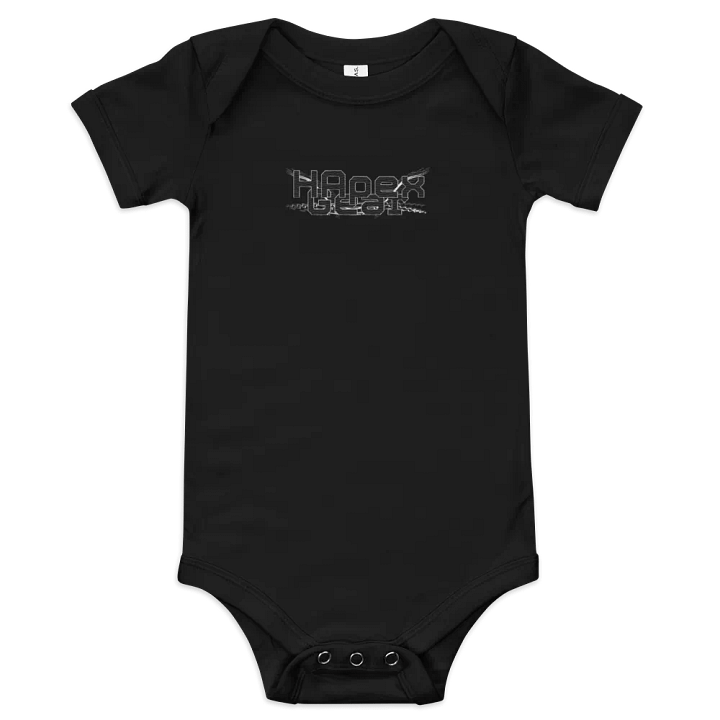 Baby Short Sleeve One Piece - Embroidered - Black HApex Gear White Logo product image (2)